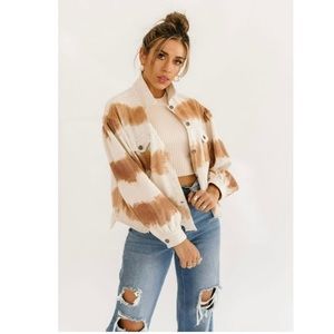 POL Rocky Mountian Jacket Shacket Tie Dye Women's Size L